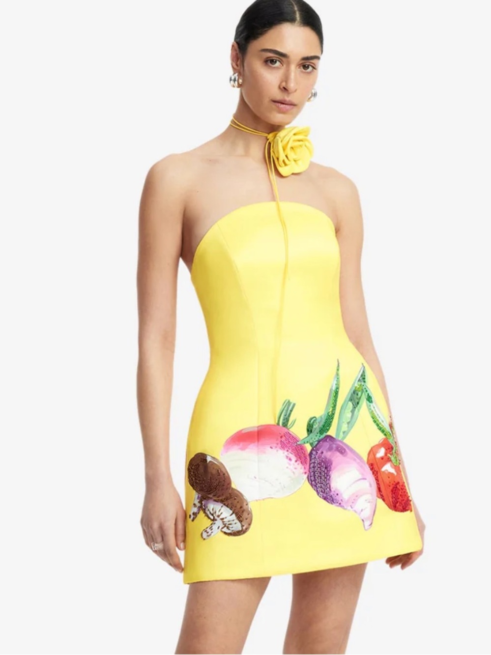 Leo Lin Zaria Bustier Mini Dress Harvest Print